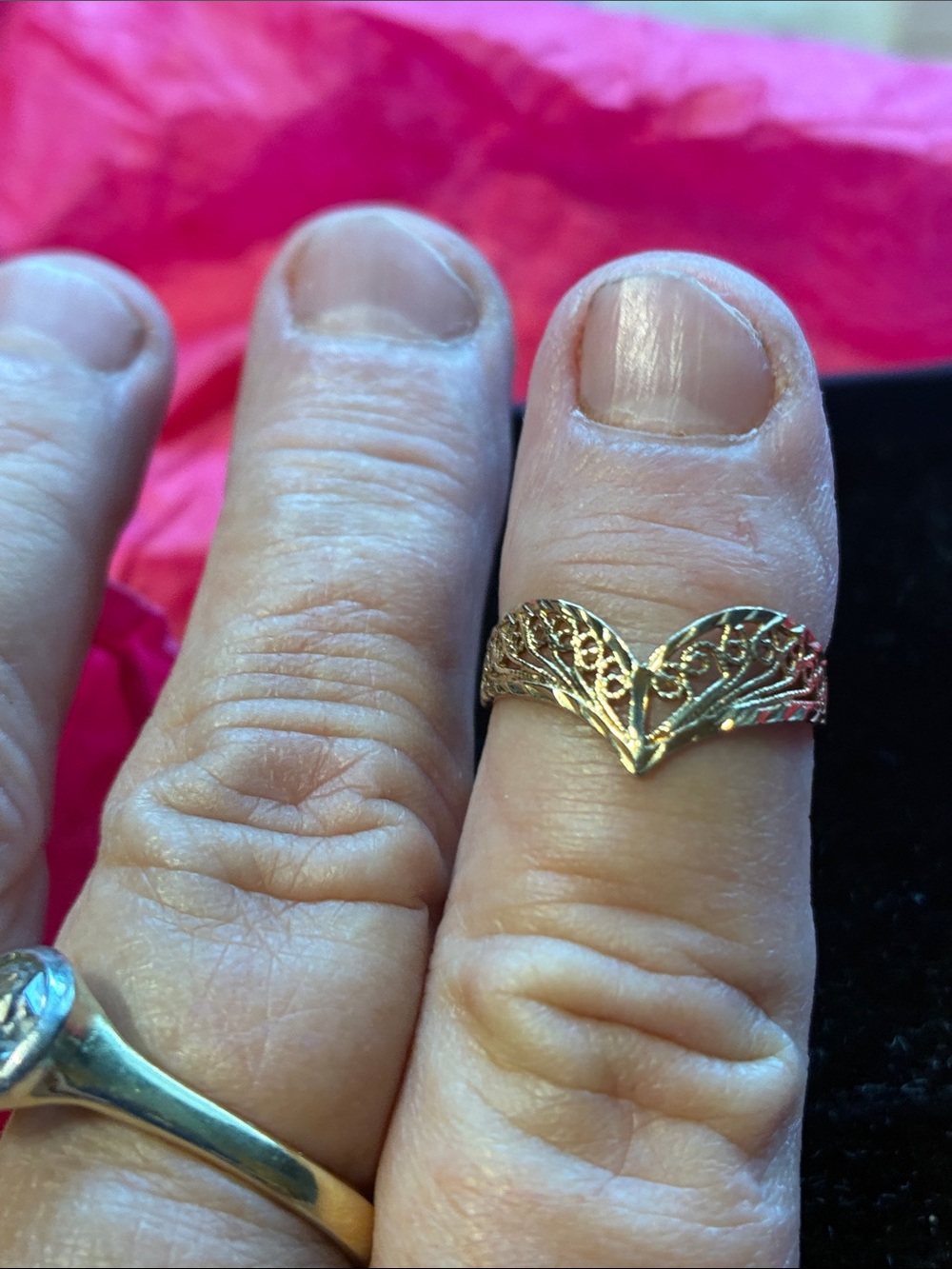 14 K Gold Chevron Ring -
1.42 Grams Size 6